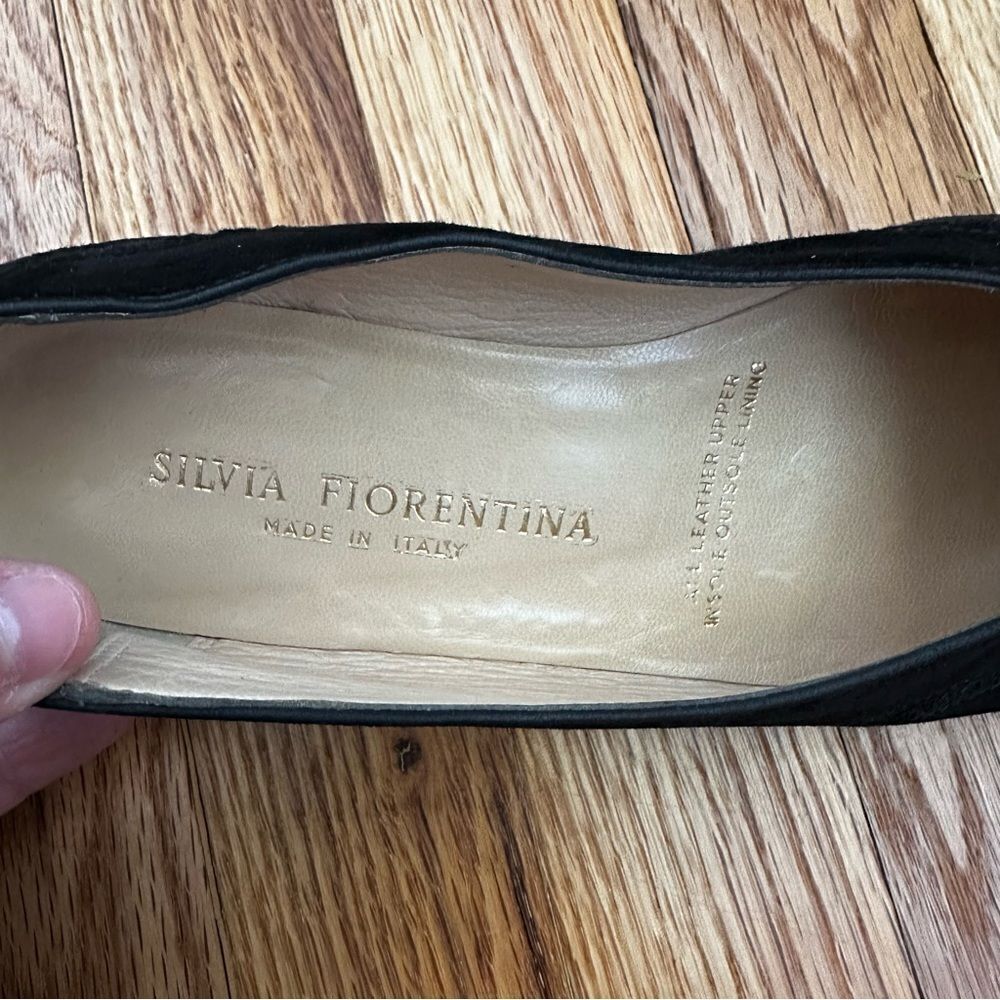 Silvia Fiorentina Suede Leather Flats Black Women’s Size 7.5 Made in Italy - Picture 7 of 16
